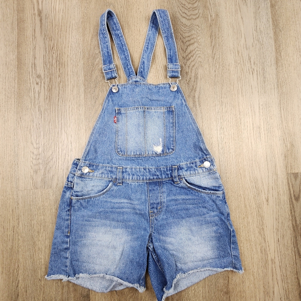 Levi's Kids Light Blue Denim Overall Shorts
